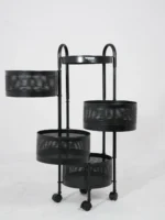 Rolling Utility Cart 4 Tier – Round - Image 4